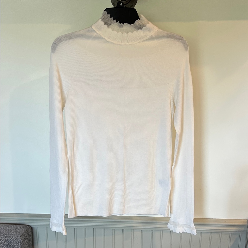 Lafayette 148 New York Cream Long Sleeve Top